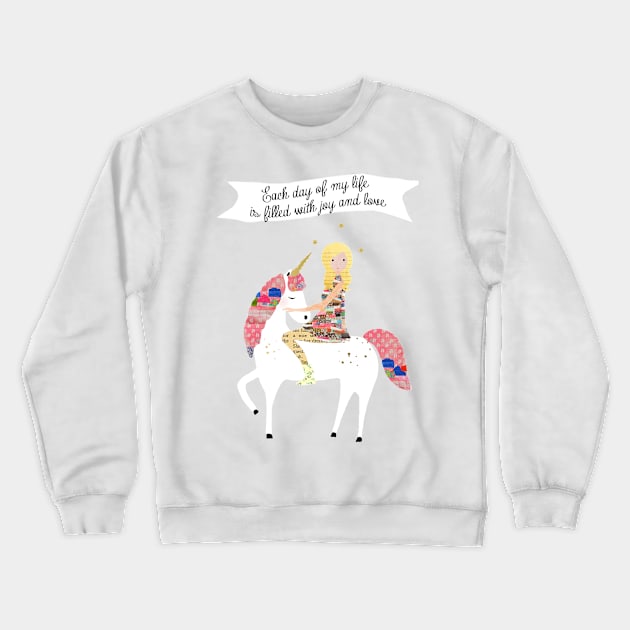 Unicorn -each day is filled with love Crewneck Sweatshirt by GreenNest